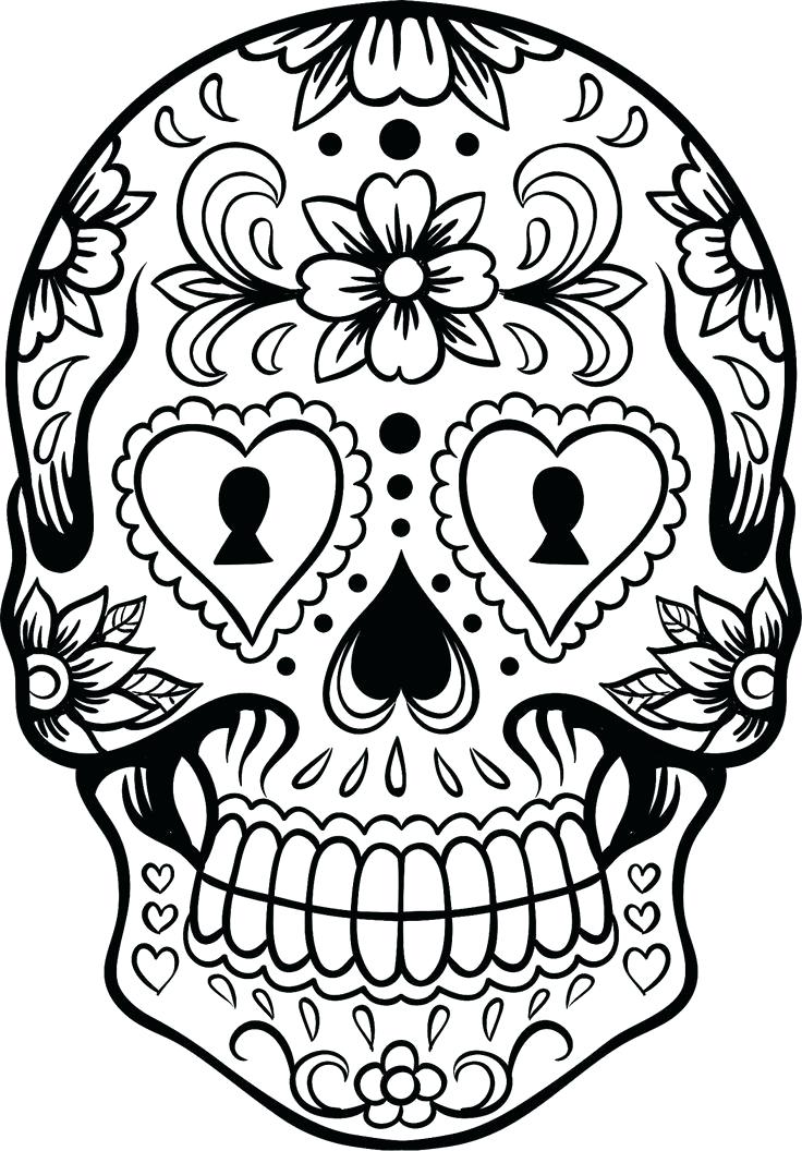 736x1056 Dia De Los Muertos Skull Coloring Pages Coloring Page Skull