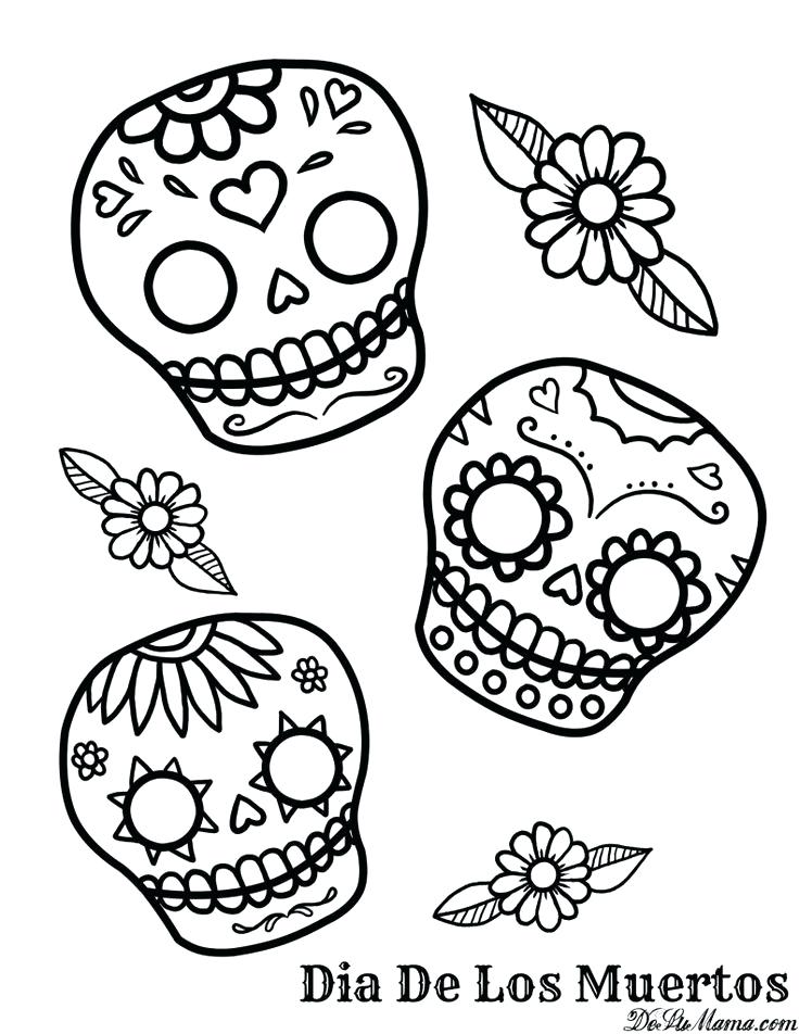 736x952 Dia De Los Muertos Skull Coloring Pages Free Printable Coloring