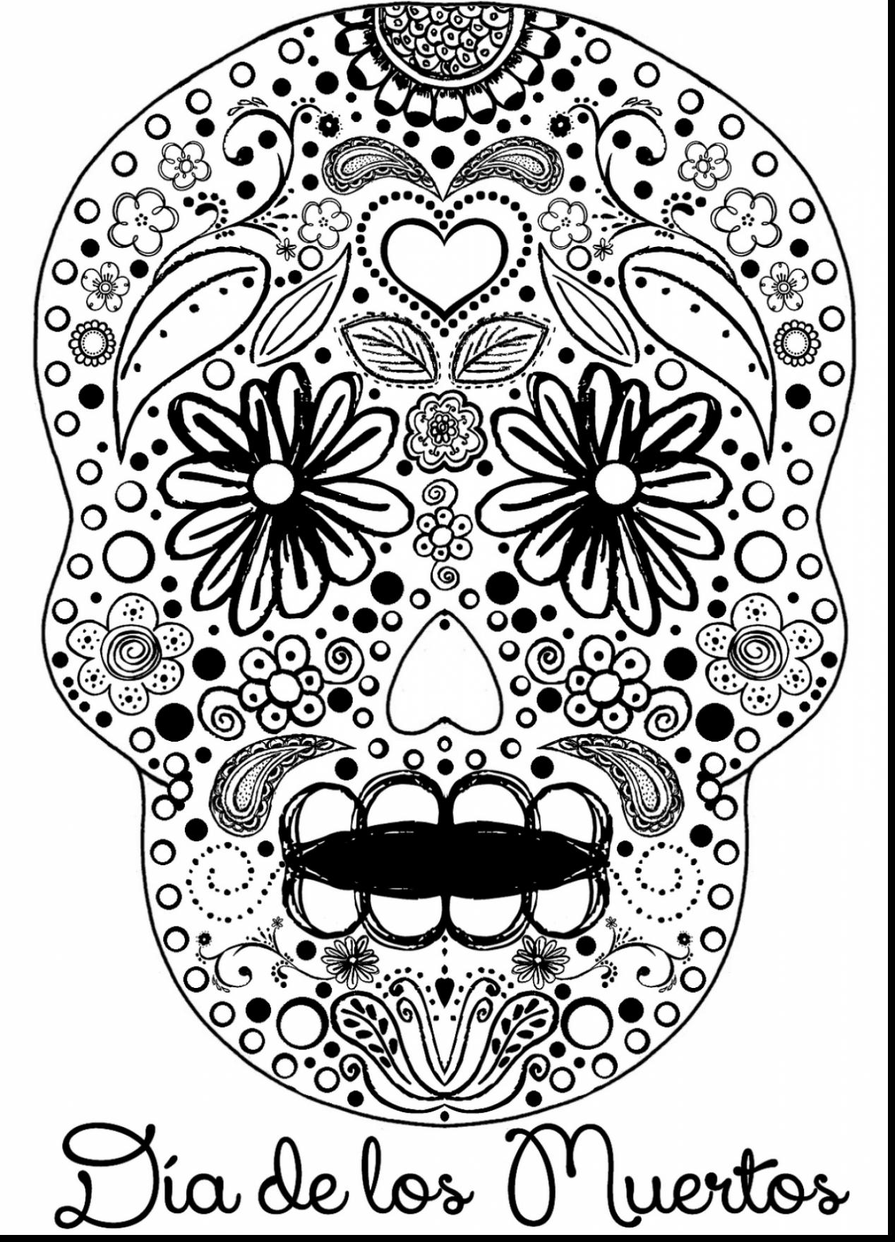 1268x1760 Sugar Skull Coloring Page For Dia De Los Muertos Mask Pages