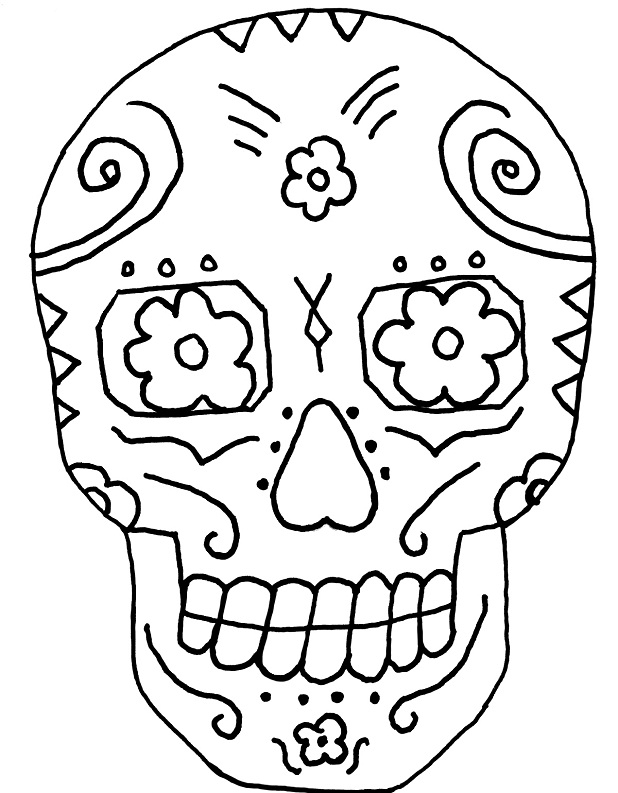618x793 Day Of The Dead Skeleton Coloring Pages