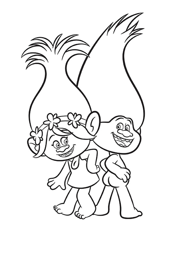 600x924 Trolls Princess Poppy And Guy Diamond Coloring Page