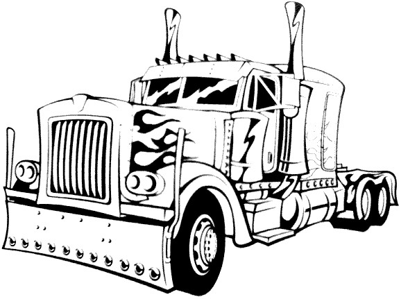 578x431 Magnificent Semi Truck Coloring Pages New With Additional