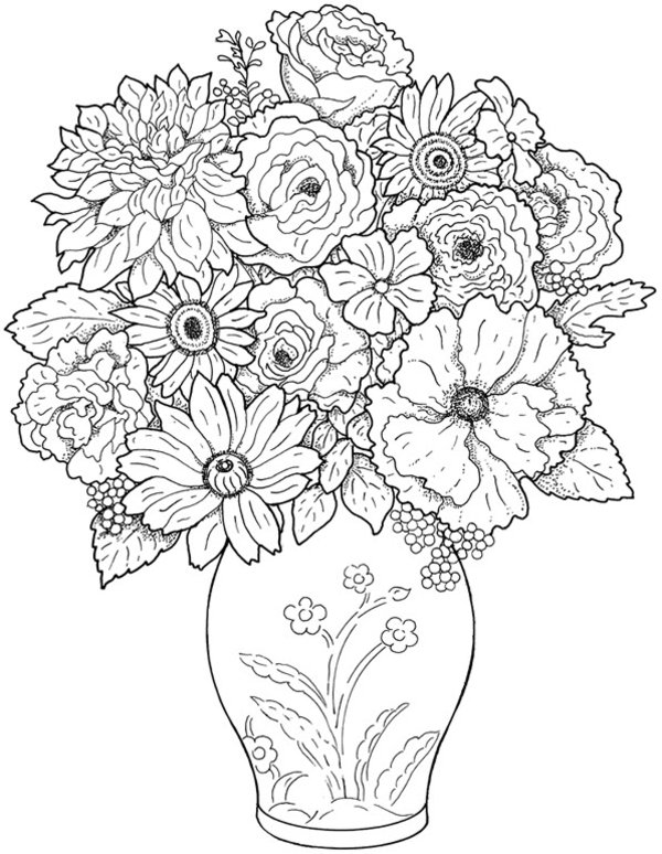 Difficult Flower Coloring Pages at GetDrawings | Free download