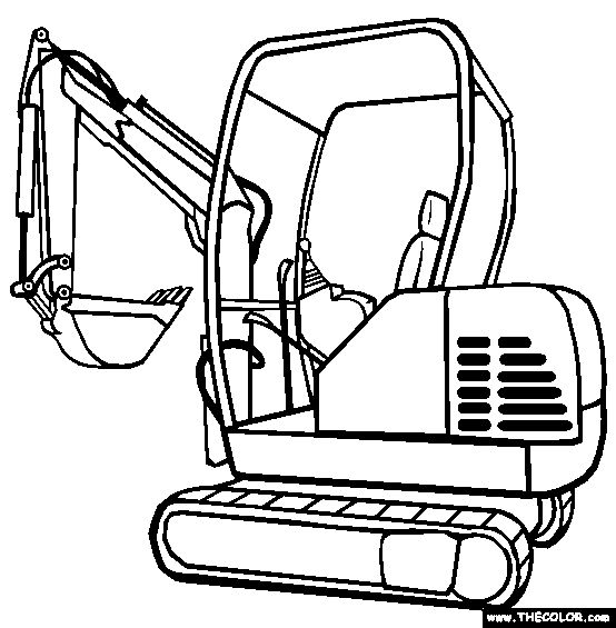 554x565 Digger Colouring Page