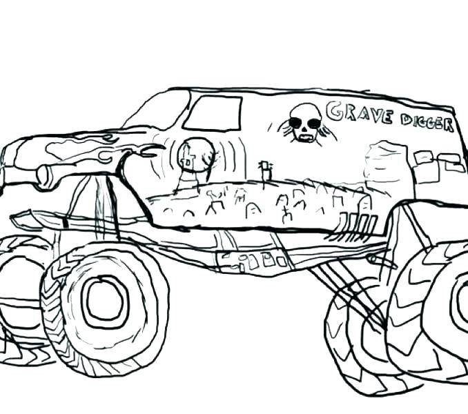 678x600 Grave Digger Coloring Page Devon Creamteas