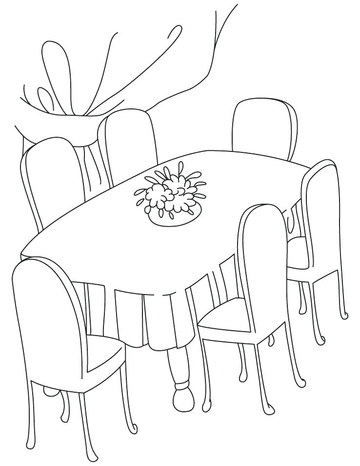 738x954 Table Coloring Click To See Printable Version Of Kitchen Table
