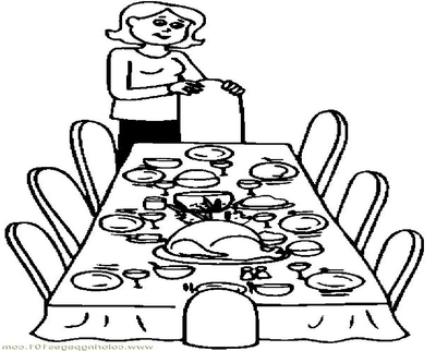 400x322 Thanksgiving Dinner Table Coloring Pages Page Image Clipart Images