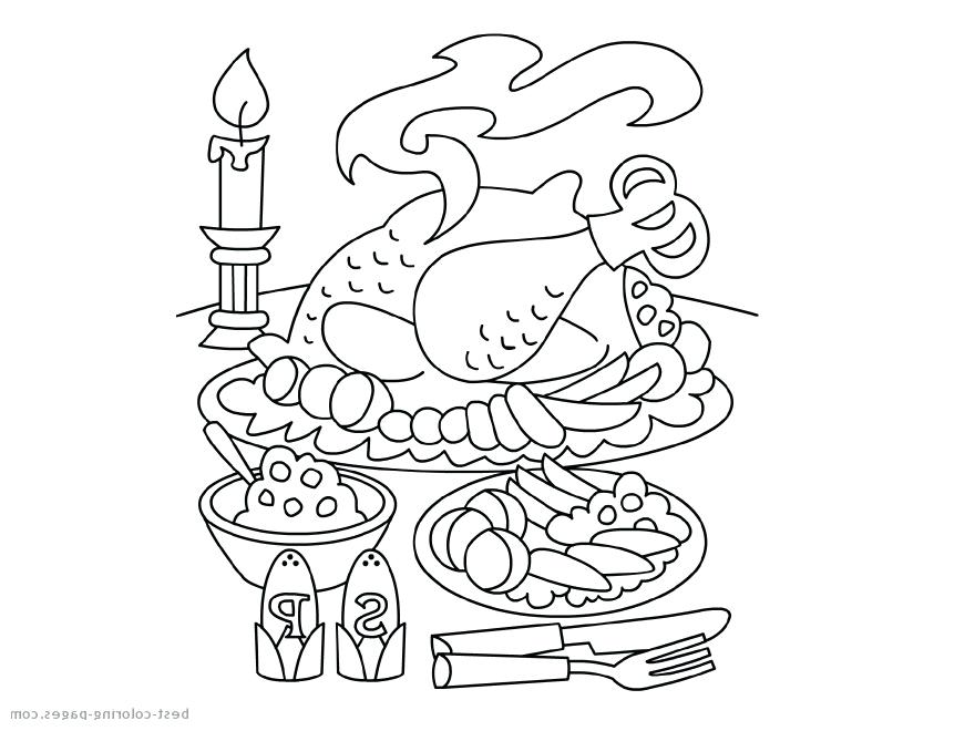 880x660 Turkey Dinner Coloring Page Professional