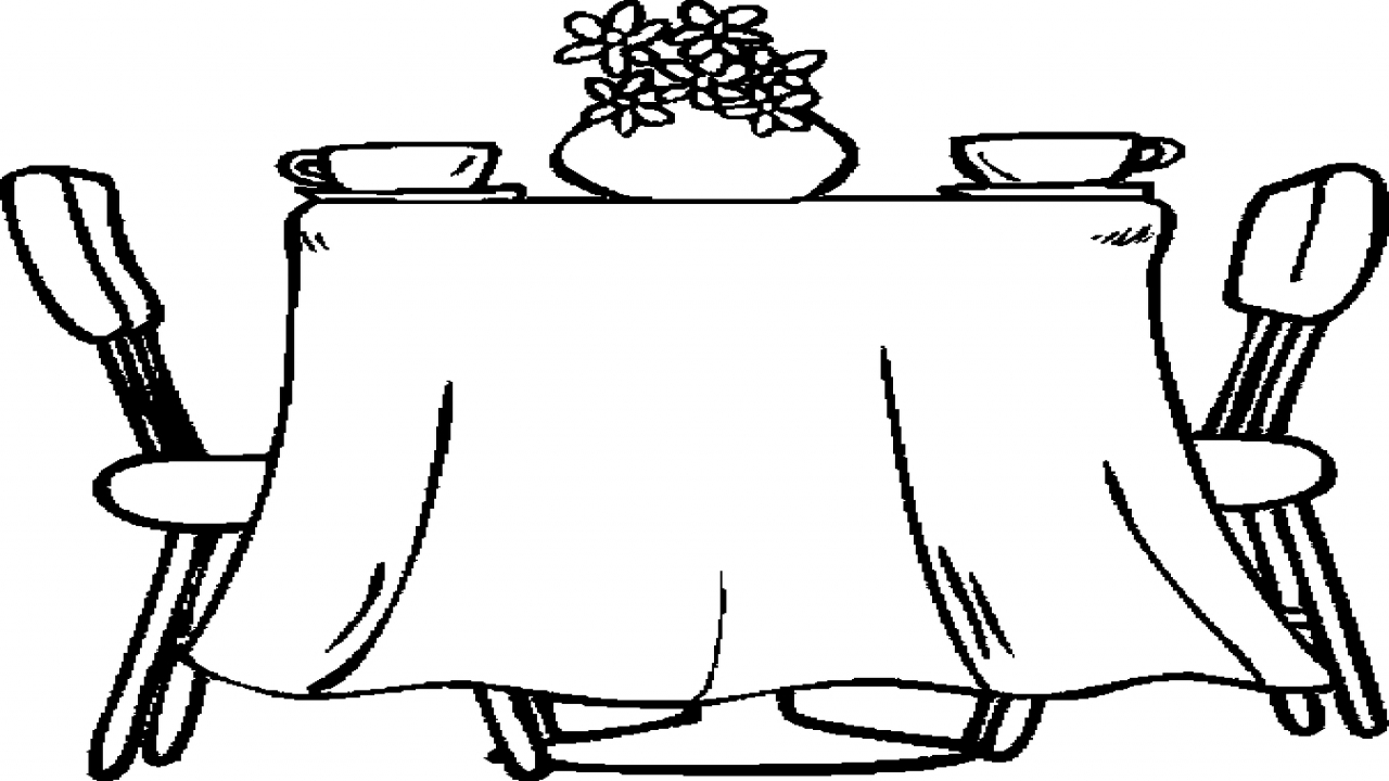 1280x720 Black Dining Table Set, Dining Room Table Coloring Page Simple