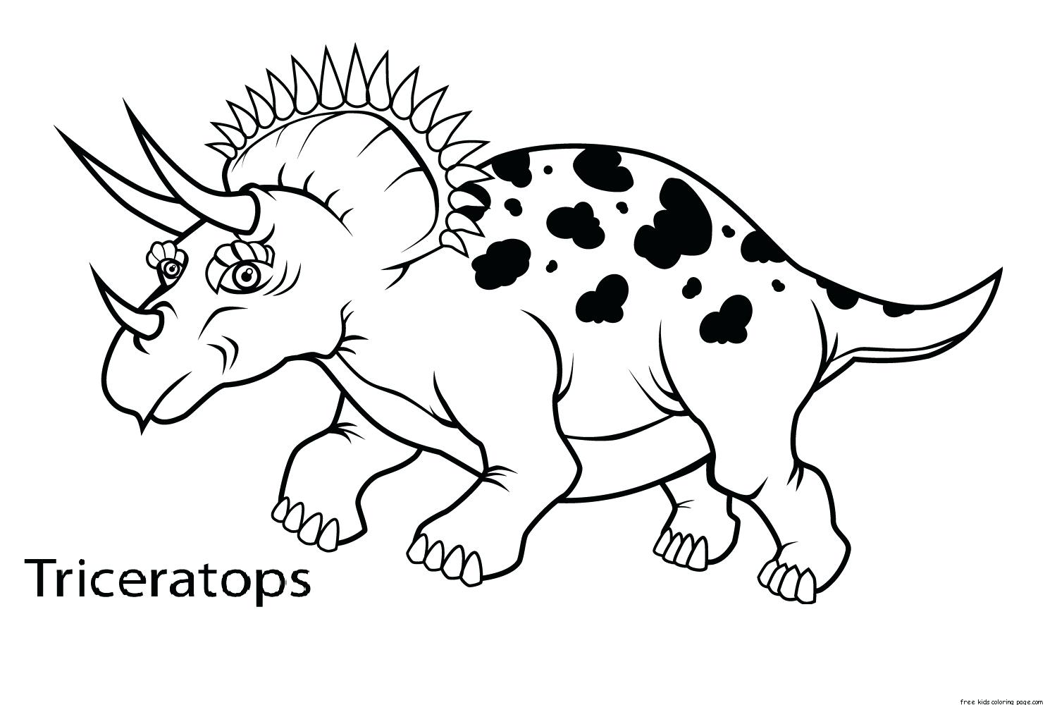 1500x1000 Free Printable Realistic Dinosaur Coloring Pages Triceratops Page