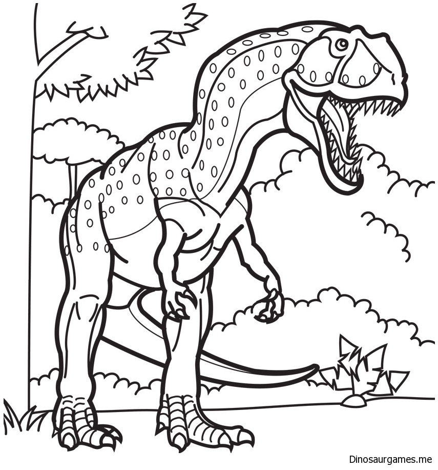 855x916 Dinosaur Giganotosaurus Coloring Page