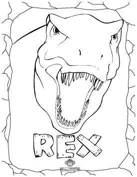 275x353 T Rex Head Coloring Page