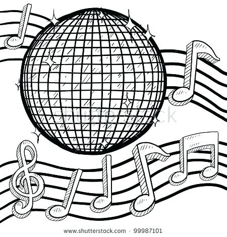 450x470 Disco Ball Coloring Page Disco Ball Coloring Page Doodle Style