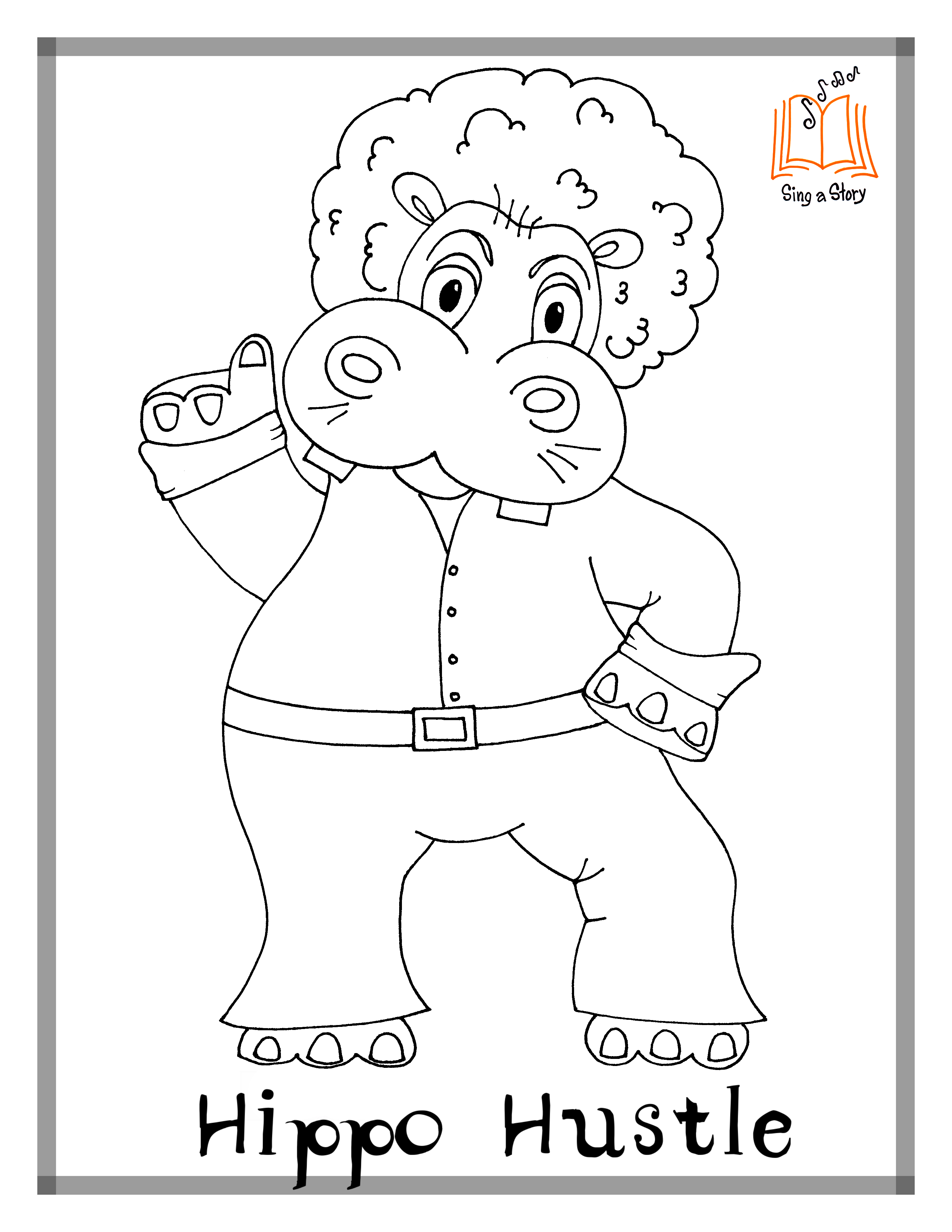 3091x4000 Hippo Hula Coloring Pages!