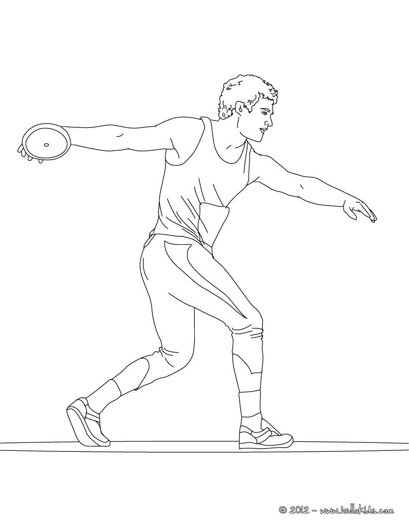 821x1061 There Is The Discus Throw Athletics Coloring Page Original