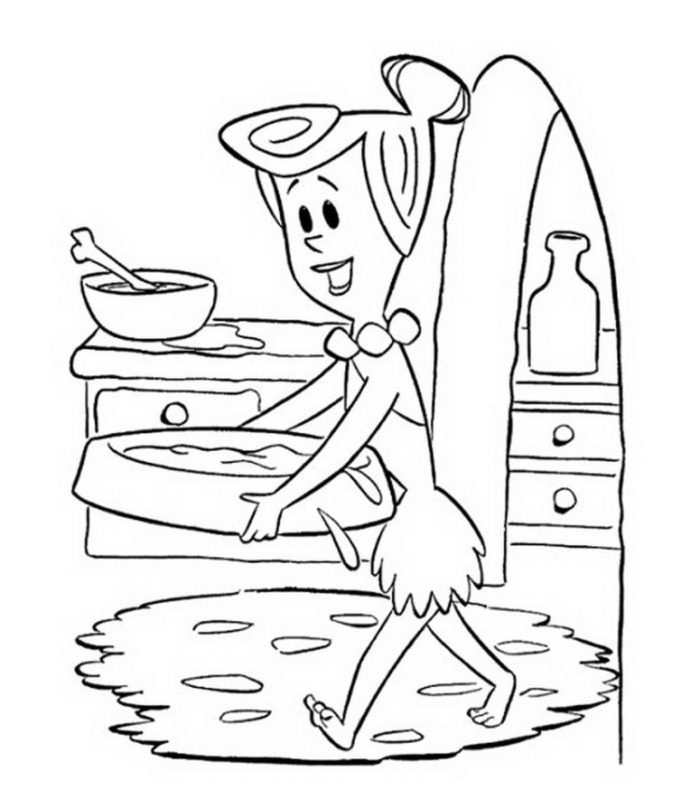 700x800 Daisy Doing Dishes Coloring Page Cartoon Pages