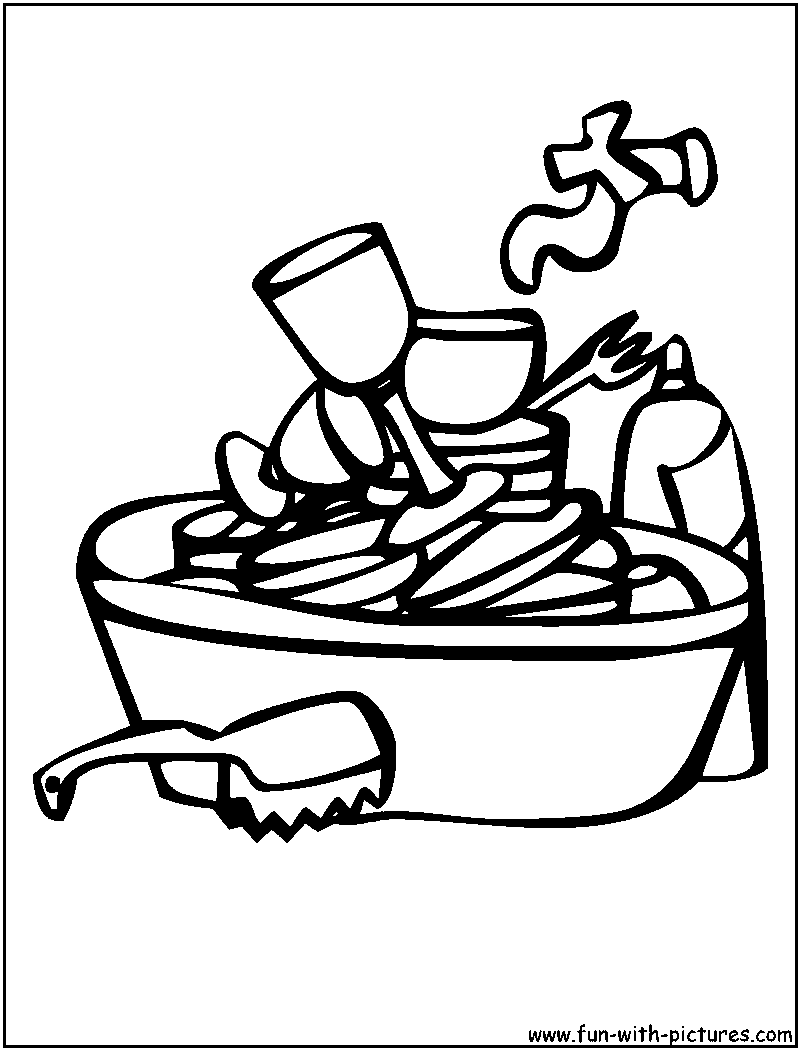 800x1050 Wash Dishes Coloring Pages