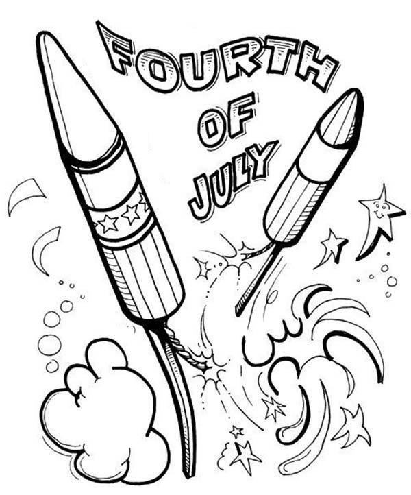 600x722 Fourth Of July Fireworks Coloring Pages