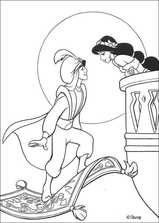 607x850 Aladdin And Jasmine Coloring Pages Aladdin Coloring Pages Free