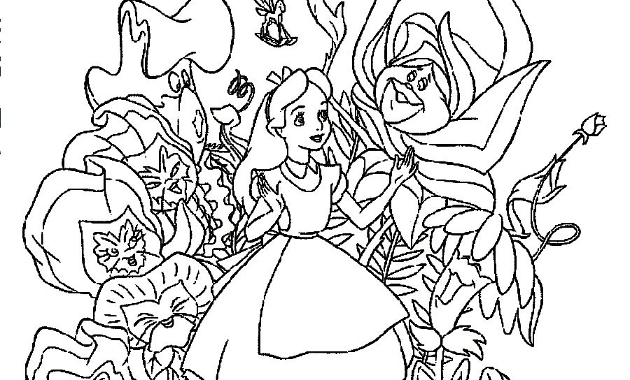 900x544 Coloring Pages Disney Alice In Wonderland Many Interesting General