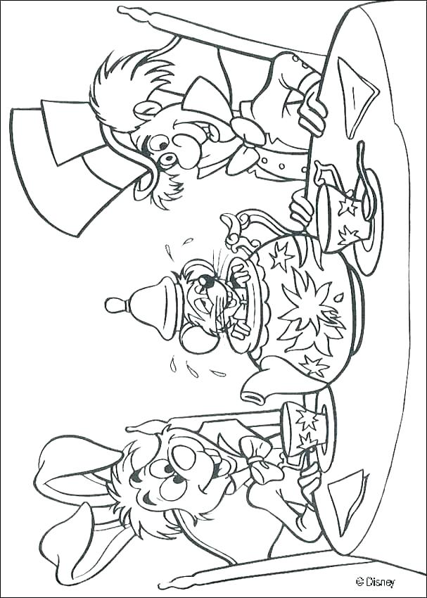 607x850 Disney Alice In Wonderland Coloring Pages In Wonderland Coloring