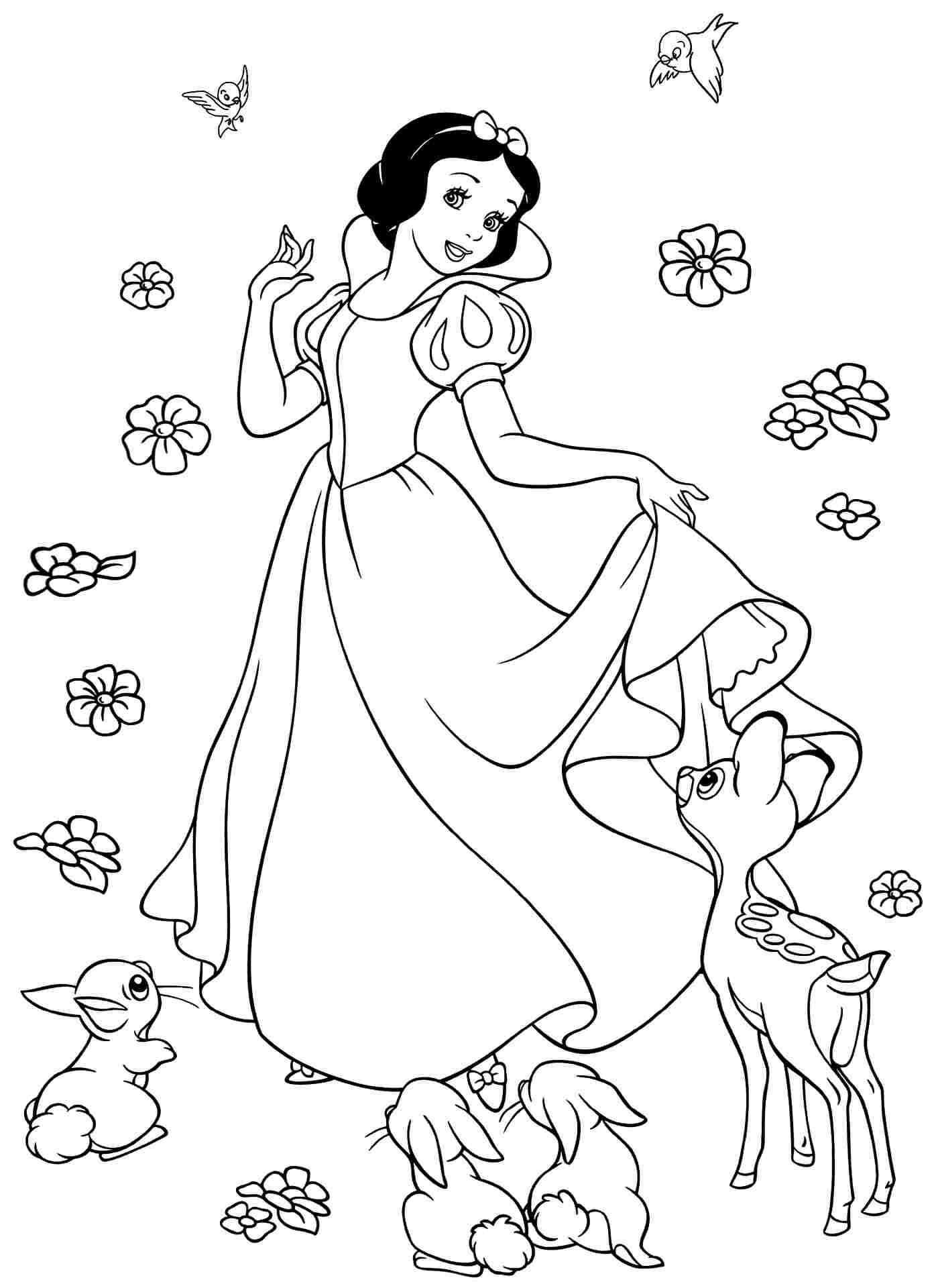 1396x1920 Disney Princess Coloring Pages Snow White Collection
