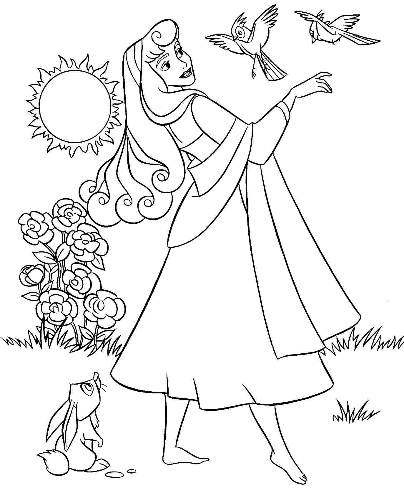 1373x1656 Disney Princess Coloring Pages Sleeping Beauty For Aurora
