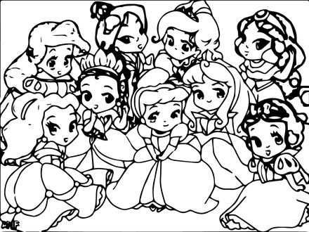 440x330 Princess Coloring Pages Disney, Disney Princesses Coloring Page
