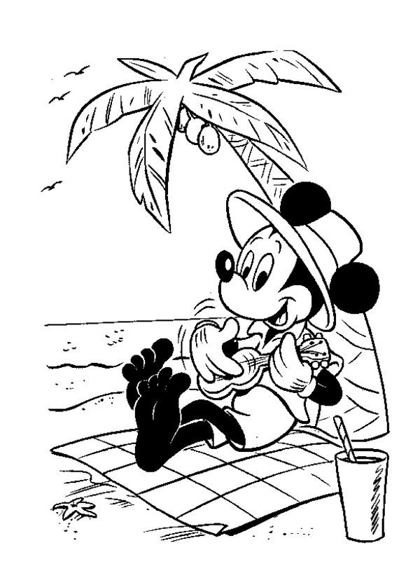 600x805 Printable Disney Beach Summer Coloring Pages Picture