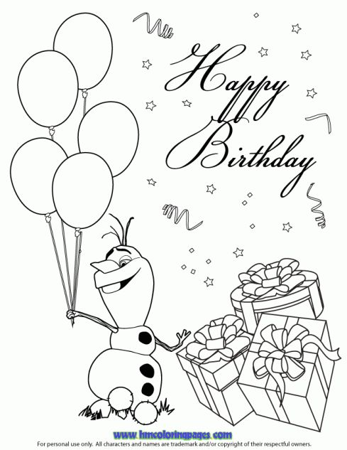 489x633 Best Disney Frozen Birthday Coloring Pages Images