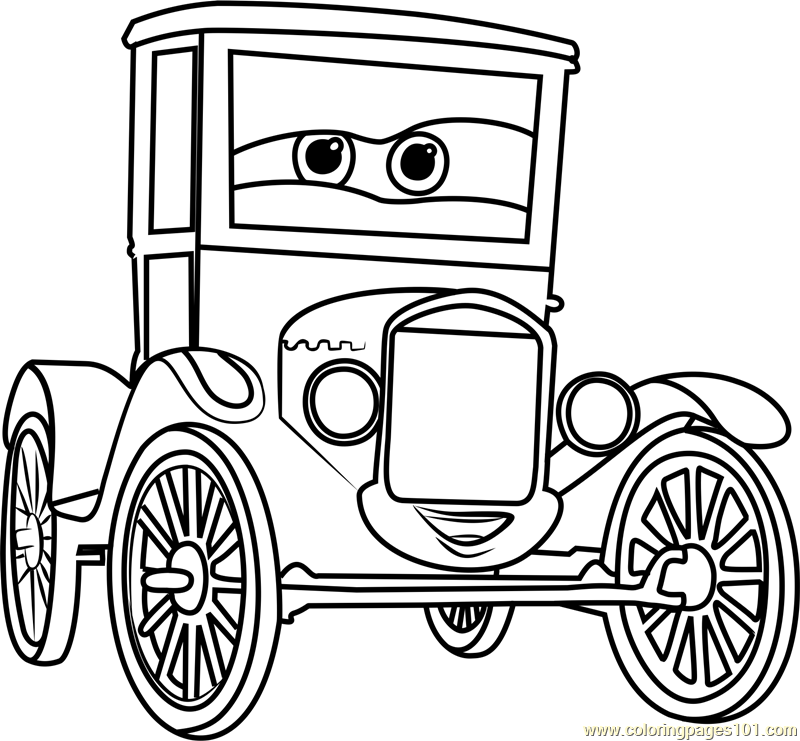 800x741 Lizzie From Cars Coloring Page