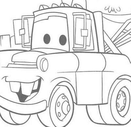 451x439 Disney Cars Mater Chevrolet Truck Coloring Page
