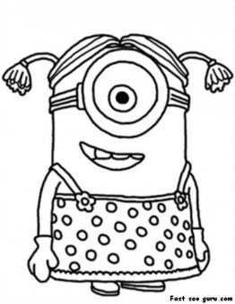 262x338 Printable Disney Minions Coloring Page Para Colorear