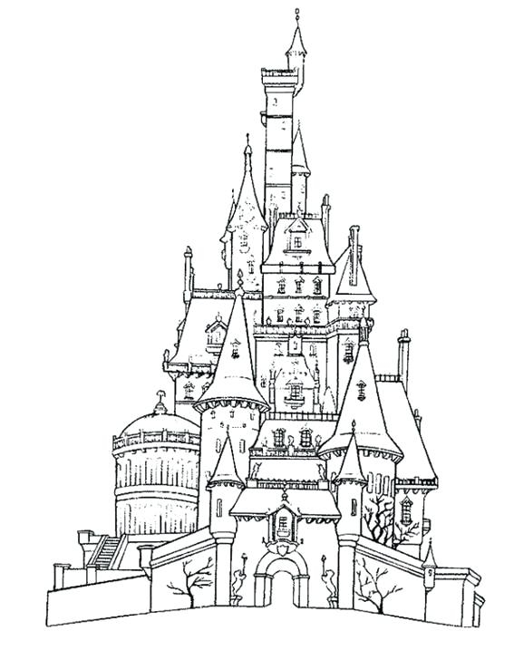 567x728 Disney Castle Coloring Pages Printable Cinderella Castle Coloring