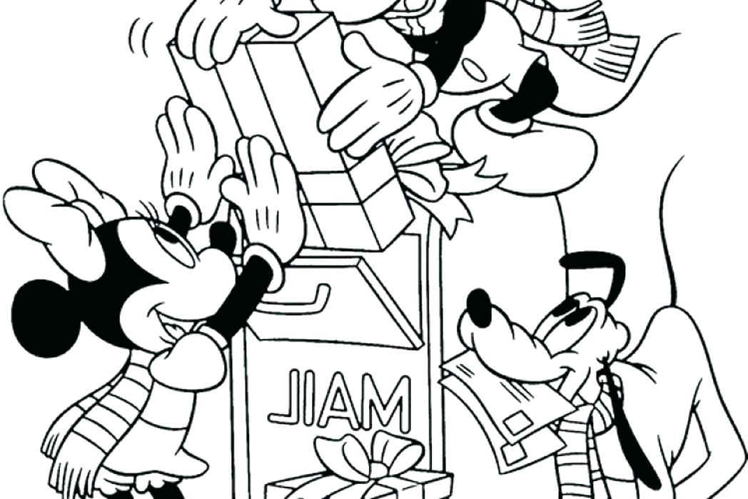 1048x699 Free Disney Character Christmas Coloring Pages Printable Page
