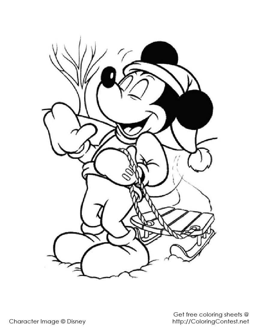 850x1100 Christmas Coloring Pages Mickey Mouse Christmas Coloring