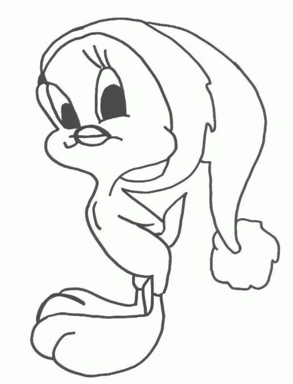 600x786 Tweety Disney Christmas Coloring Page