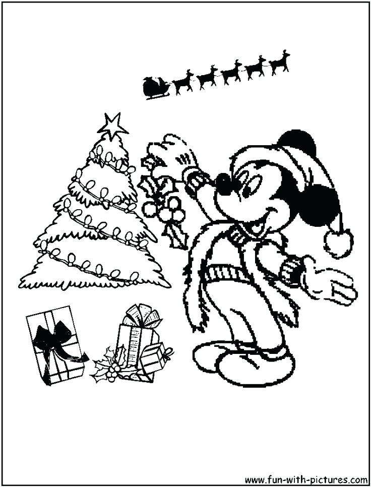 736x966 Mickey Mouse Christmas Coloring Pag On Free Printable Disney