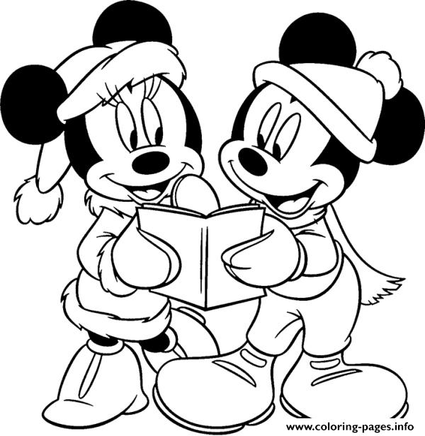 600x616 Minnie And Mickey Reading A Book Disney Coloring Pages Printable