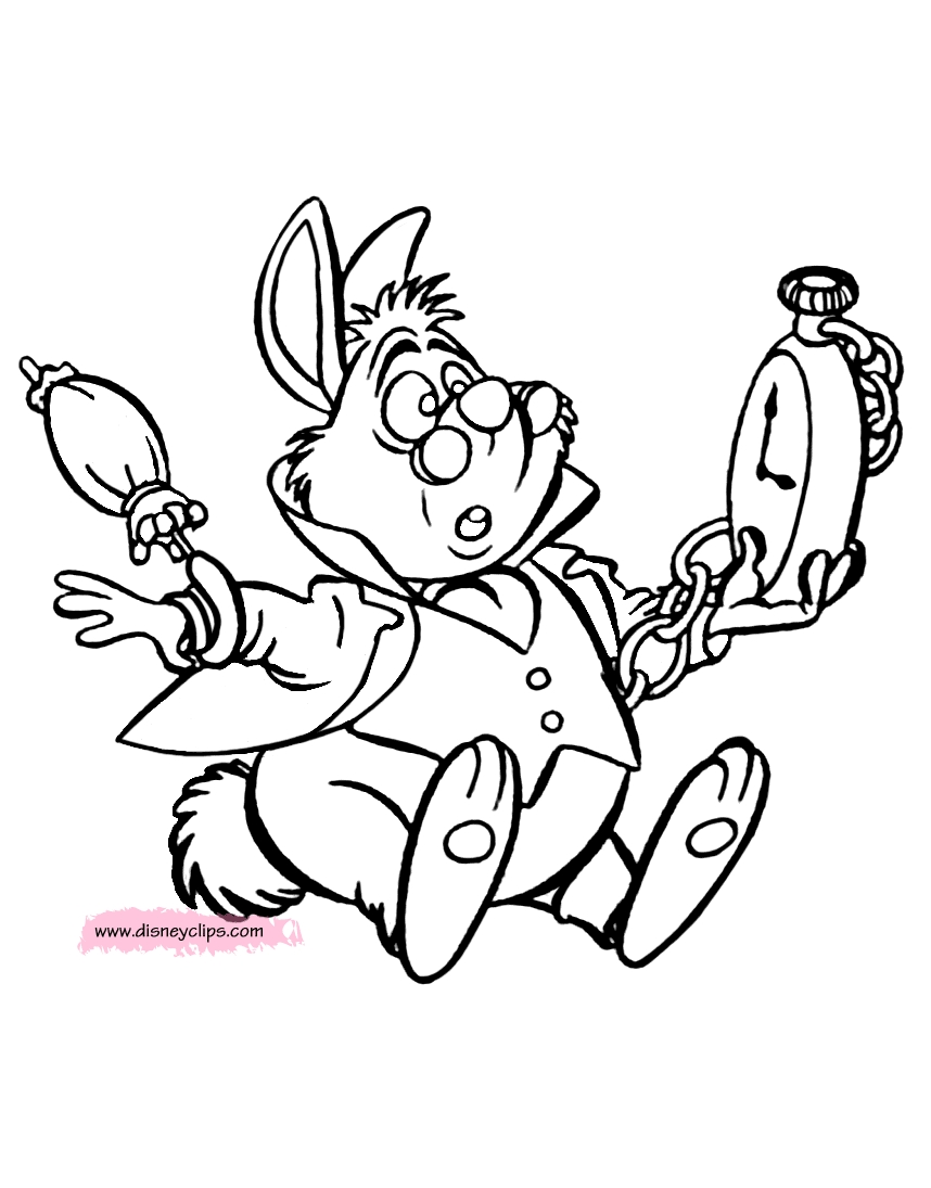 858x1095 Fresh Disney Alice White Rabbit Coloring Pages Collection