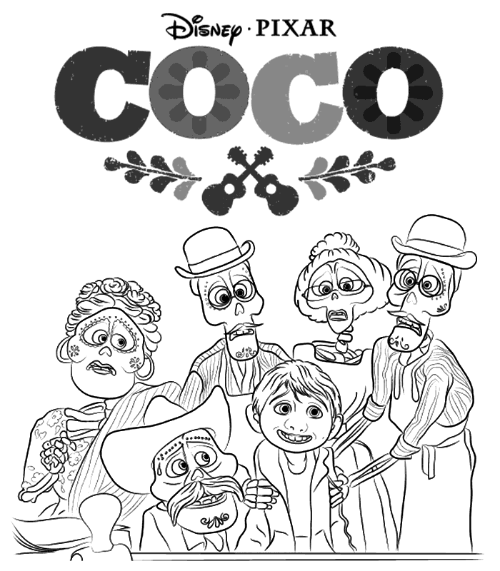700x800 Disney Coco Coloring Pages