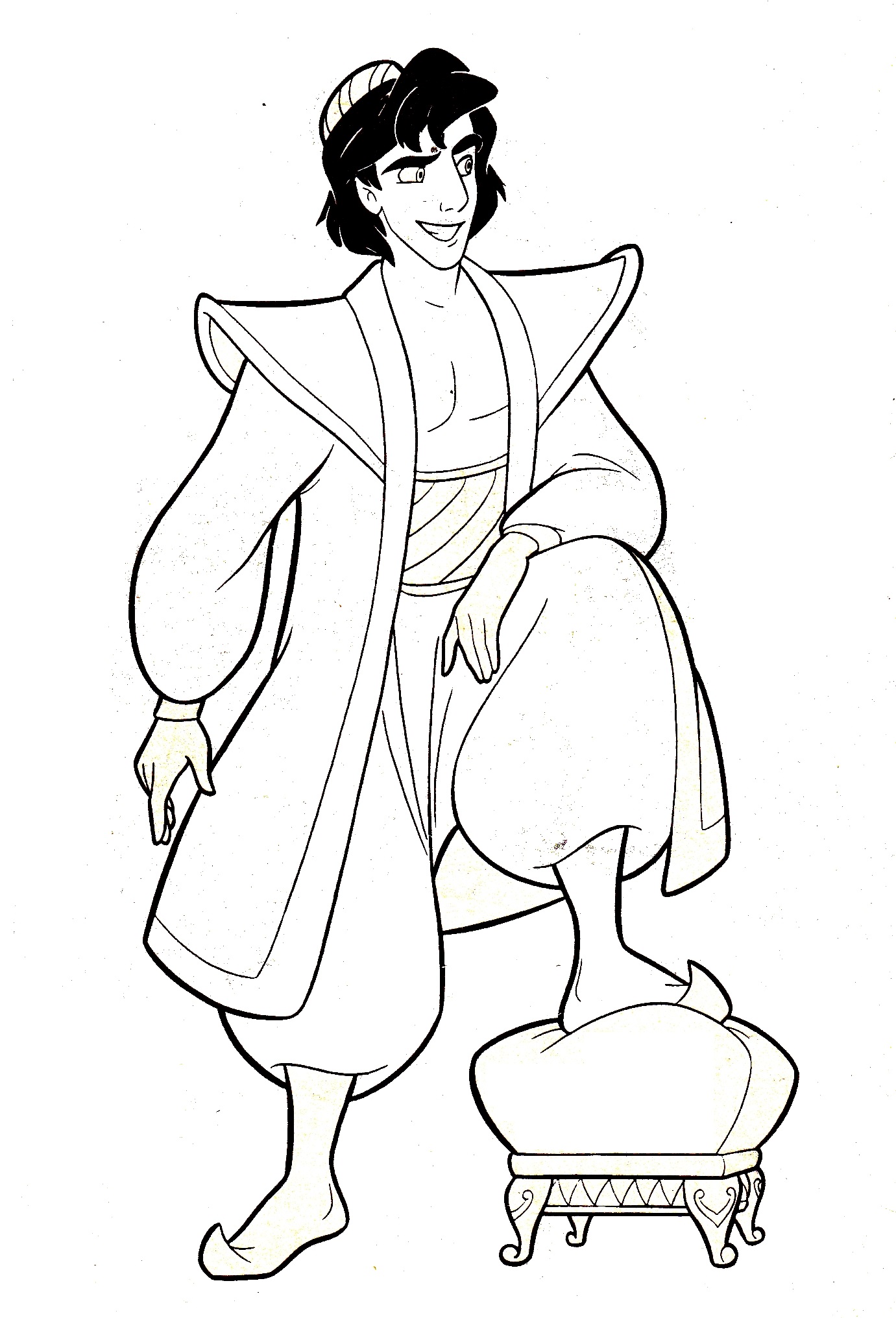 1381x2032 Walt Disney Coloring Pages Prince Aladdin Walt Disney Characters