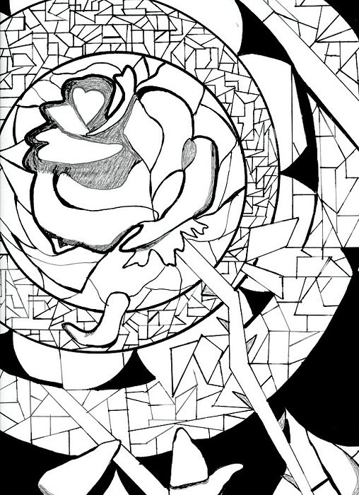 508x700 Beast's Rose Coloring Page Beauty And The Beast Pages