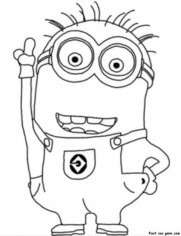 259x338 Printable Disney Two Eyed Minion Despicable Me Coloring Pages