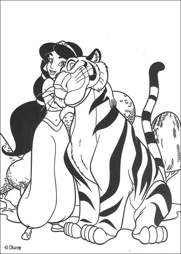 607x850 Beautiful Princess Jasmine Coloring Pages