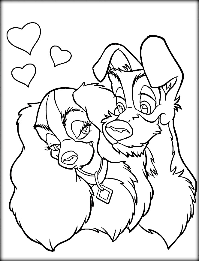 663x870 Free Disney Lady Tramp Coloring Pages