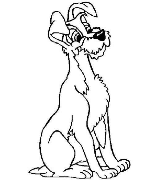 512x585 Lady And The Tramp Coloring Pages
