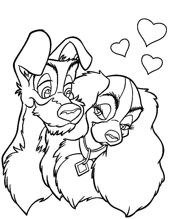 653x842 Lady And The Tramp Coloring Pages The Cute Animals Family