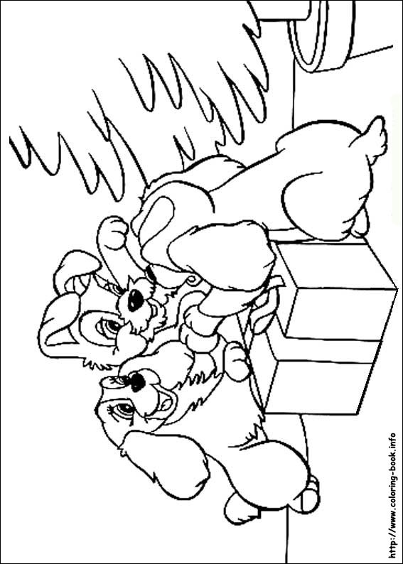 567x794 Lady And The Tramp Coloring Picture