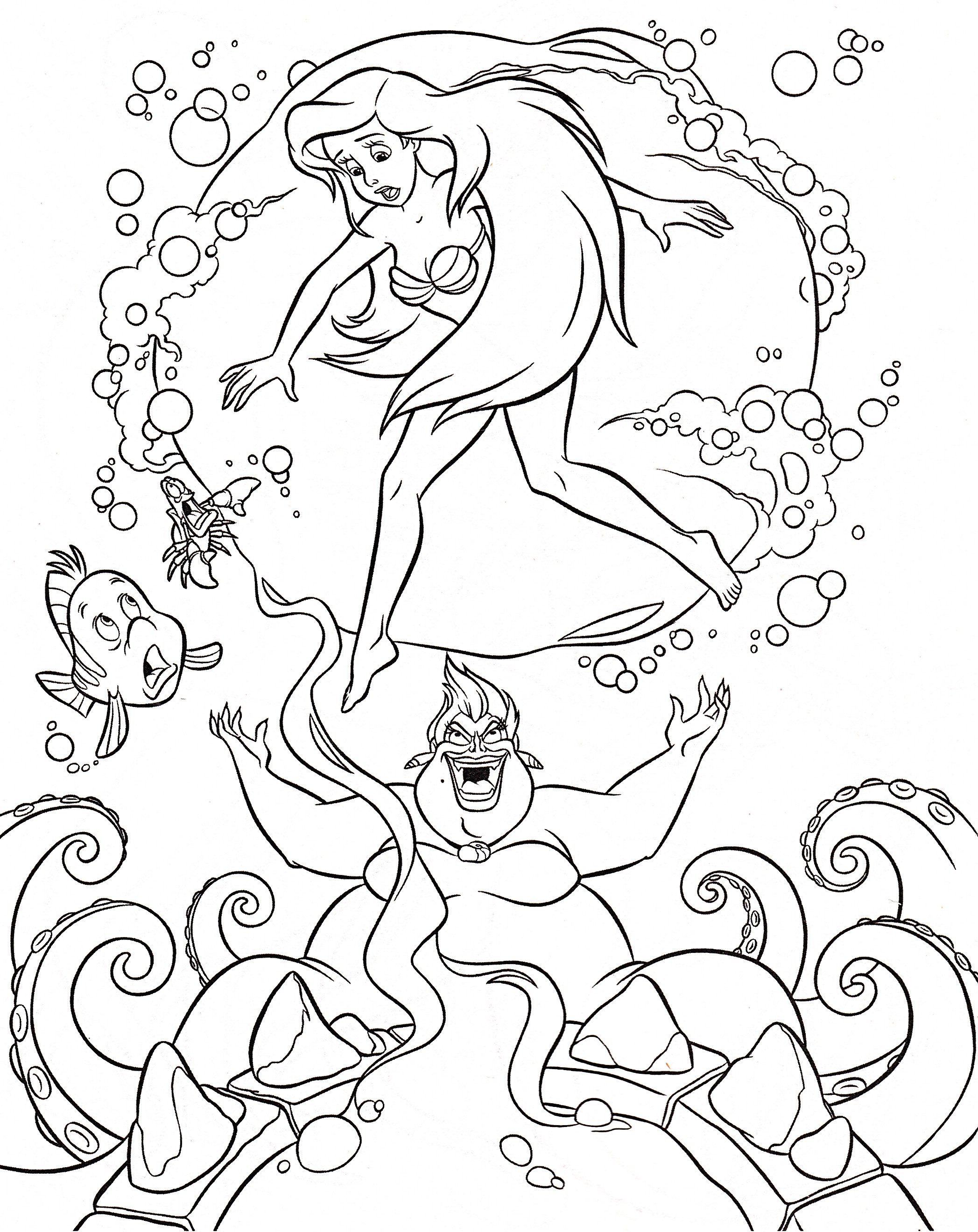 2095x2640 Lovely Little Mermaid Coloring Pages Advance